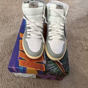 Reves Paris / Kiy High-Top Sneakers in Gray and White- Cool Grey Men 6